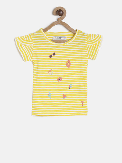

Palm Tree Girls Yellow Striped Top