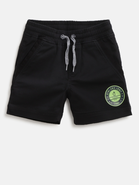 

Gini and Jony Boys Black Solid Regular Shorts