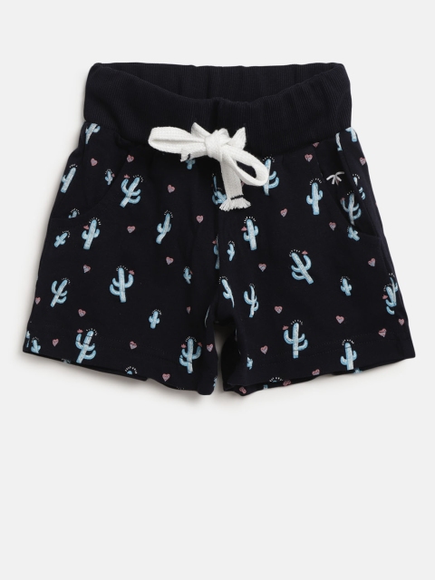 

Palm Tree Girls Navy Blue Printed Regular Fit Regular Shorts