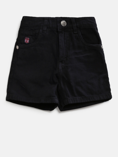 

Palm Tree Boys Black Solid Denim Shorts