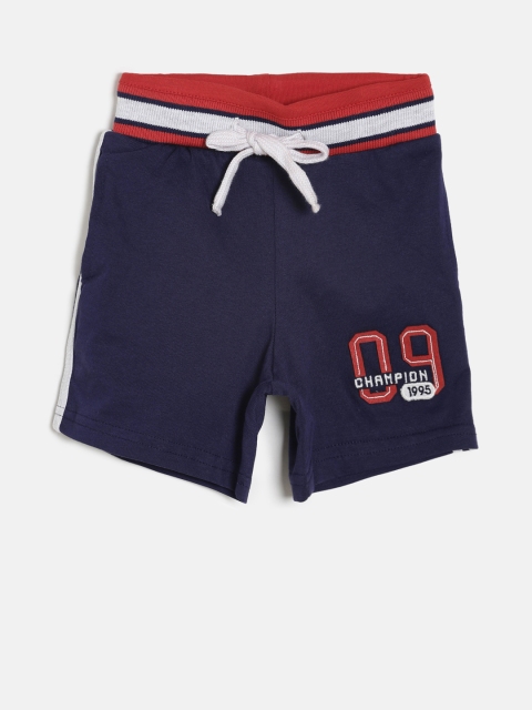 

Palm Tree Boys Navy Blue Solid Regular Fit Shorts