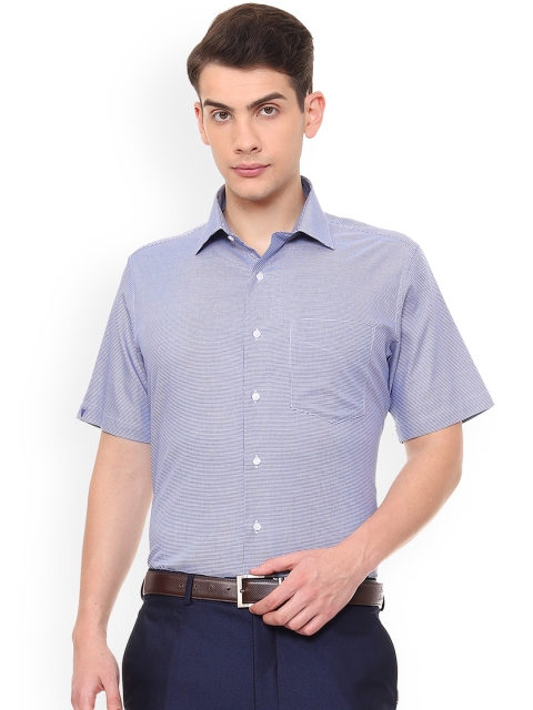 

Van Heusen Men Blue Regular Fit Self Design Formal Shirt