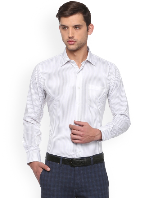 

Van Heusen Men White Slim Fit Striped Formal Shirt