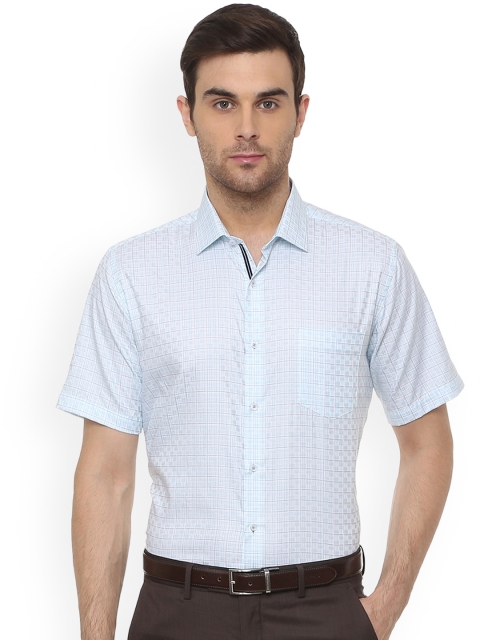 

Van Heusen Men Blue Regular Fit Checked Formal Shirt
