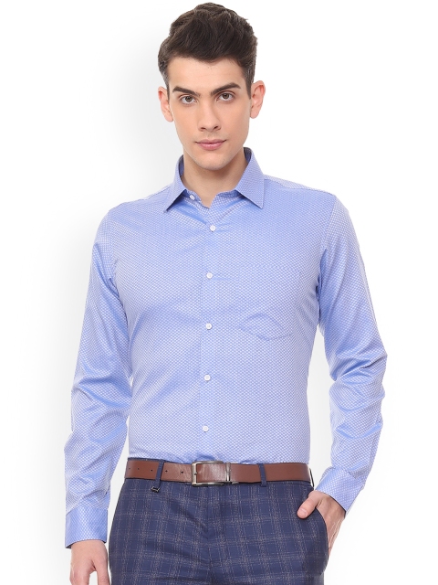 

Van Heusen Men Blue Slim Fit Self Design Formal Shirt