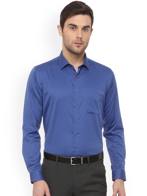

Van Heusen Men Blue Slim Fit Self Design Formal Shirt
