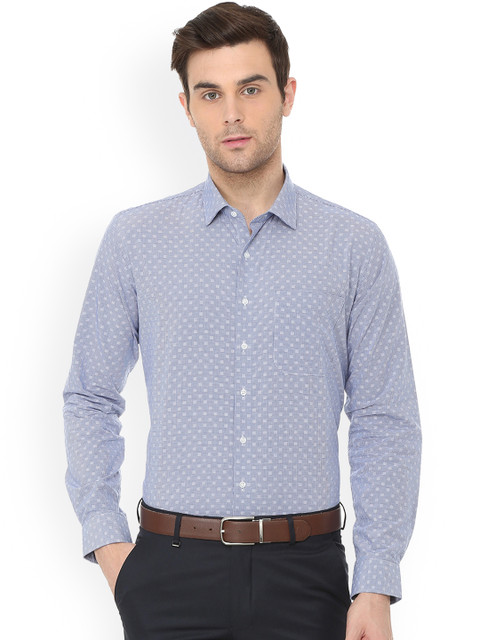 

Van Heusen Men Blue Slim Fit Printed Formal Shirt