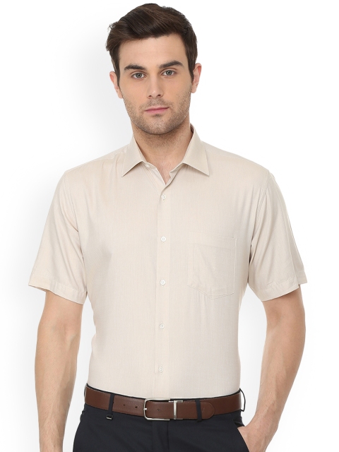

Van Heusen Men Beige Regular Fit Self Design Formal Shirt