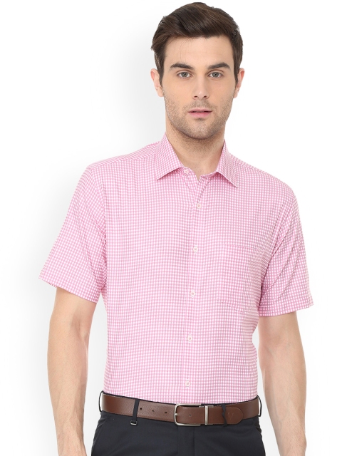 

Van Heusen Men Pink Regular Fit Checked Formal Shirt