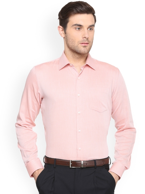 

Van Heusen Men Pink Slim Fit Self Design Formal Shirt