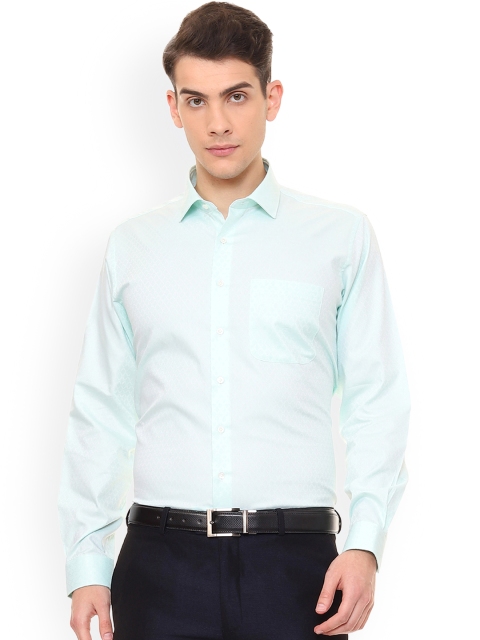 

Van Heusen Men Sea Green Regular Fit Self Design Formal Shirt