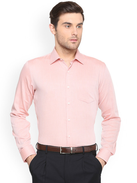 

Van Heusen Men Pink Slim Fit Self Design Formal Shirt