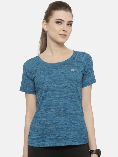 

BUKKUM Women Blue Solid Round Neck T-shirt