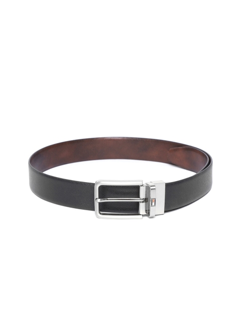 

Tommy Hilfiger Men Black & Brown Textured Reversible Leather Belt