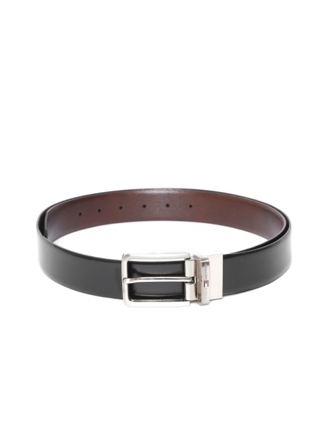 

Tommy Hilfiger Men Black & Brown Solid Reversible Leather Belt