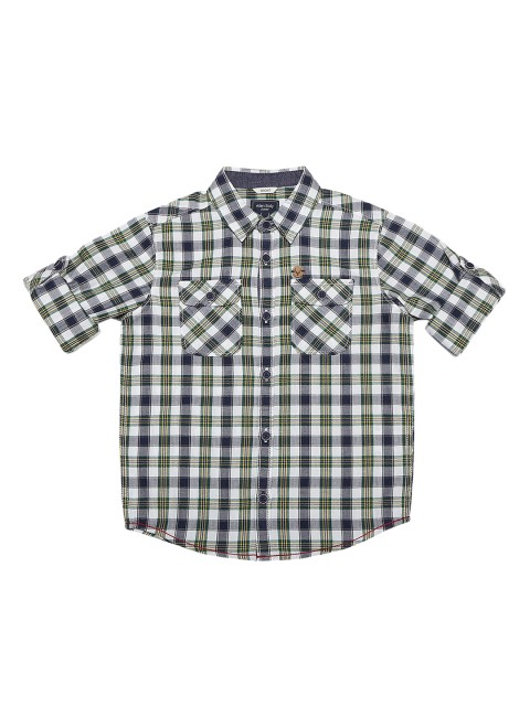 

Allen Solly Junior Boys Green & Navy Blue Regular Fit Checked Casual Shirt