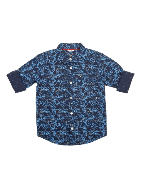 

Allen Solly Junior Boys Blue Regular Fit Printed Casual Shirt