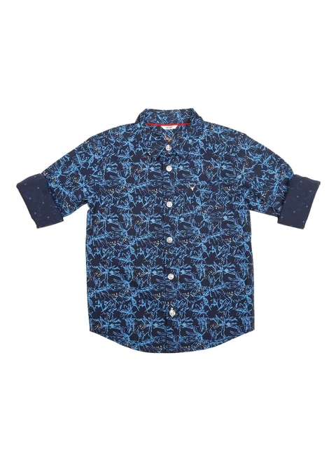 

Allen Solly Junior Boys Blue Regular Fit Printed Casual Shirt