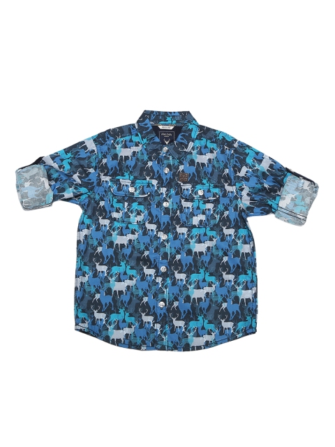 

Allen Solly Junior Boys Blue Regular Fit Printed Casual Shirt