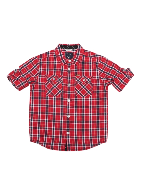 

Allen Solly Junior Boys Red Regular Fit Checked Casual Shirt
