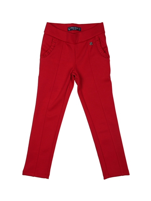 

Allen Solly Junior Girls Red Regular Fit Solid Regular Trousers