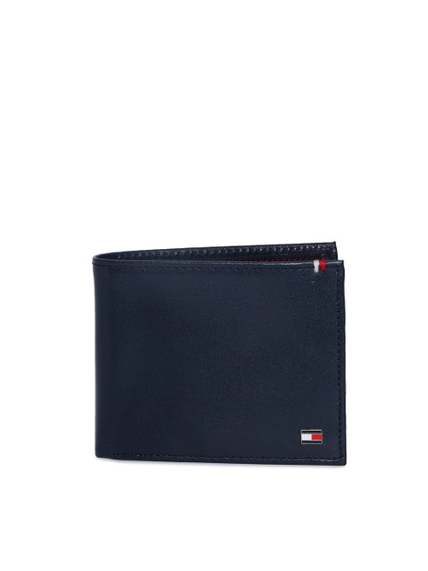 

Tommy Hilfiger Men Navy Blue Solid Two Fold Leather Wallet