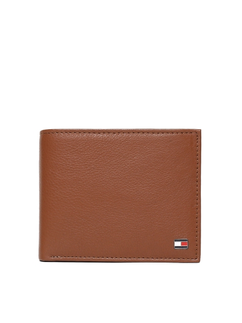 

Tommy Hilfiger Men Tan Brown Leather Solid Two Fold Wallet