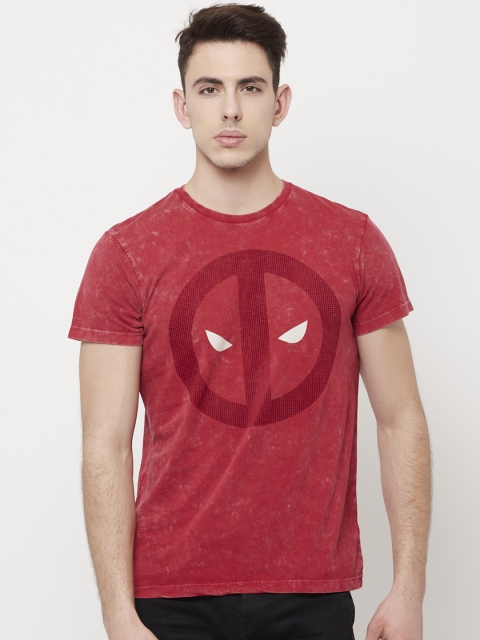 

Free Authority Men Red DEADPOOL Printed T-shirt