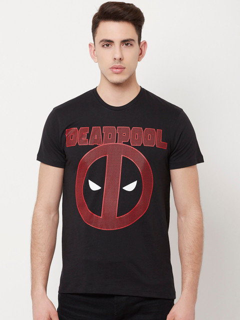 

Free Authority Men Black Deadpool Printed T-shirt