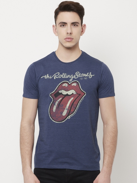 

Rolling Stone By Free Authority Navy Blue Men Tshirt