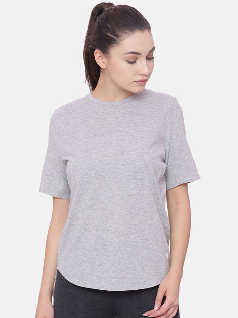 

Soul Space Women Grey Solid Round Neck T-shirt