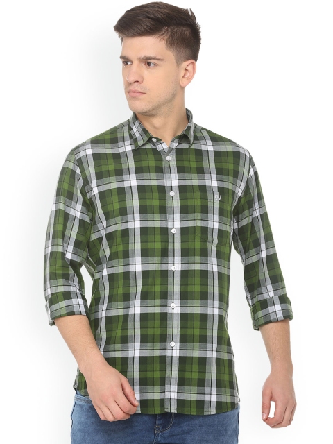 

Van Heusen Sport Men Green Slim Fit Checked Casual Shirt