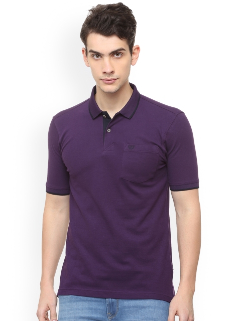 

Van Heusen Sport Men Purple Solid Polo Collar T-shirt