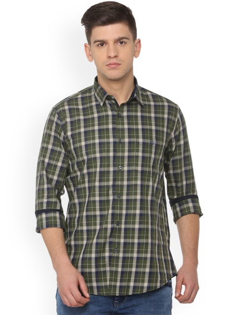 

Van Heusen Sport Men Green Slim Fit Checked Casual Shirt