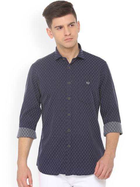 

Van Heusen Sport Men Blue & Beige Slim Fit Printed Casual Shirt