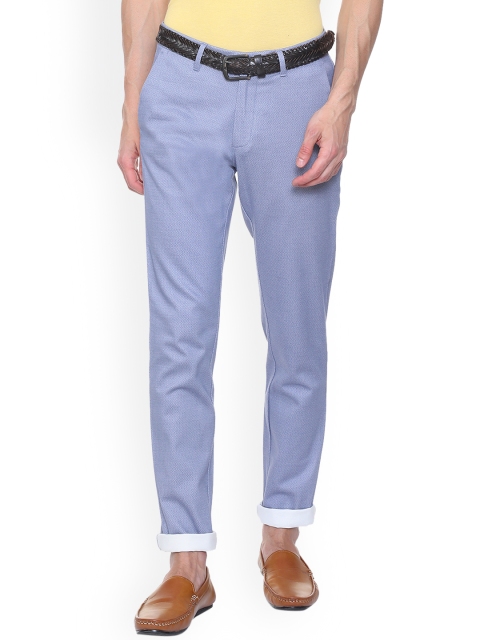 

Van Heusen Sport Men Blue Slim Fit Self Design Regular Trousers