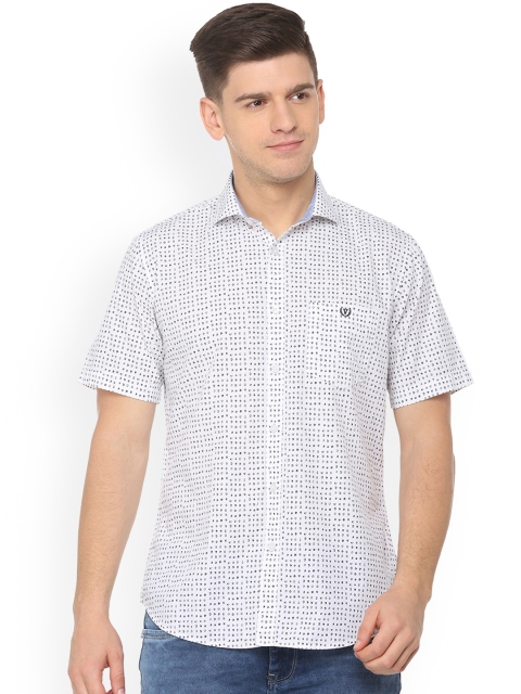 

Van Heusen Sport Men White Slim Fit Printed Casual Shirt