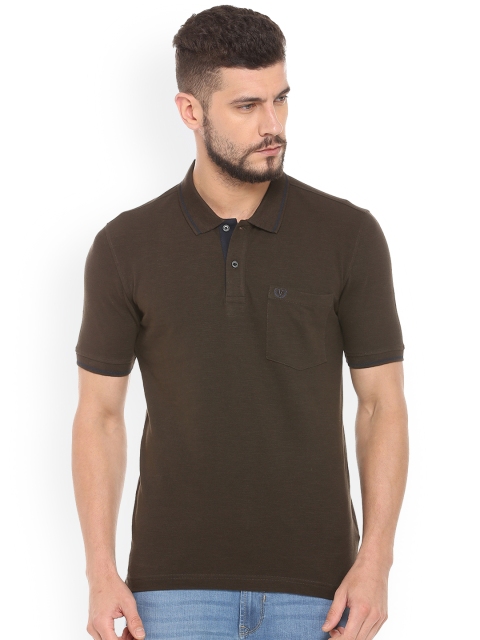 

Van Heusen Sport Men Brown Solid Polo Collar Pure Cotton T-shirt