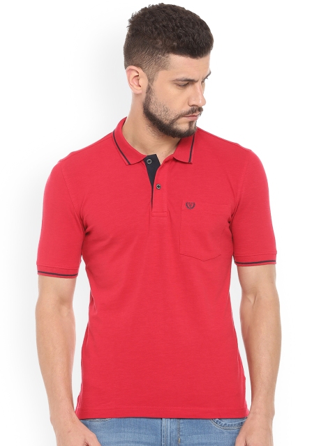 

Van Heusen Sport Men Red Solid Polo Collar T-shirt