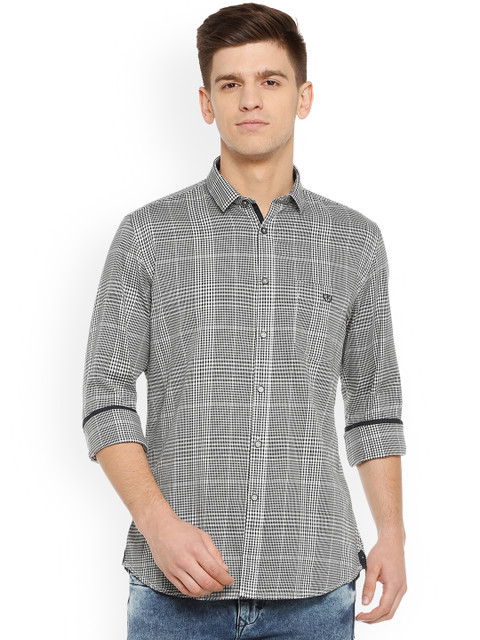 

Van Heusen Sport Men Grey Slim Fit Checked Casual Shirt