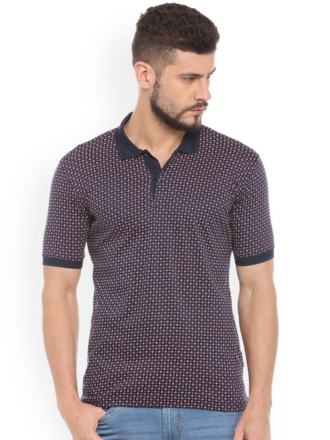 

Van Heusen Sport Men Navy Blue Printed Polo Collar T-shirt