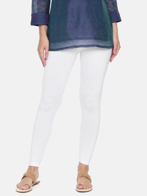 

Alena Women White Solid Ankle-Length Leggings