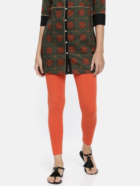 

Alena Women Orange Solid Ankle-Length Leggings