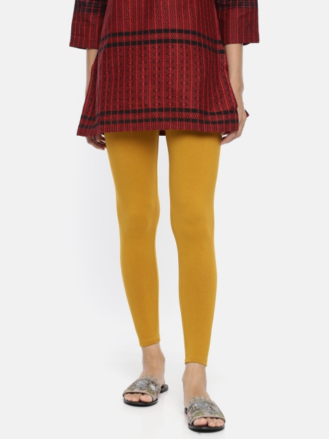 

Alena Women Mustard Yellow Solid Ankle-Length Leggings