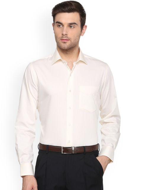 

Van Heusen Men Cream-Coloured Regular Fit Solid Formal Shirt