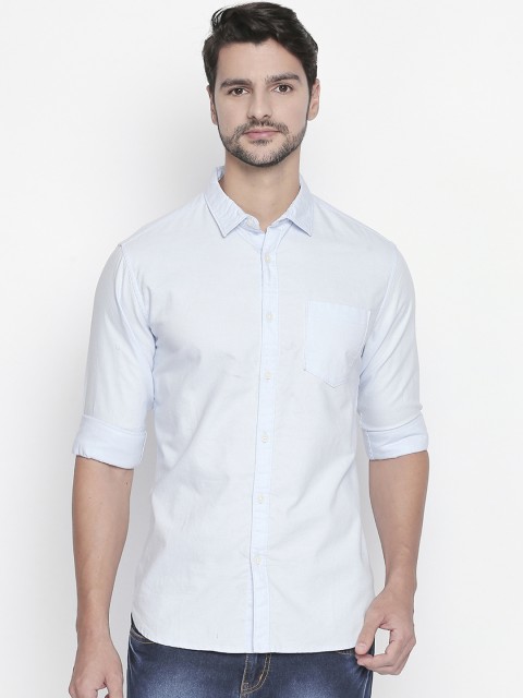 

BYFORD by Pantaloons Men Blue Slim Fit Solid Casual Shirt