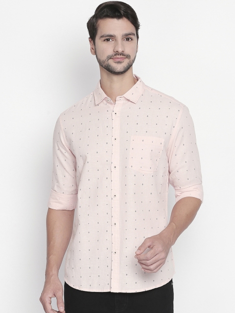 

BYFORD by Pantaloons Men Pink Regular Fit Printed Casual Shirt