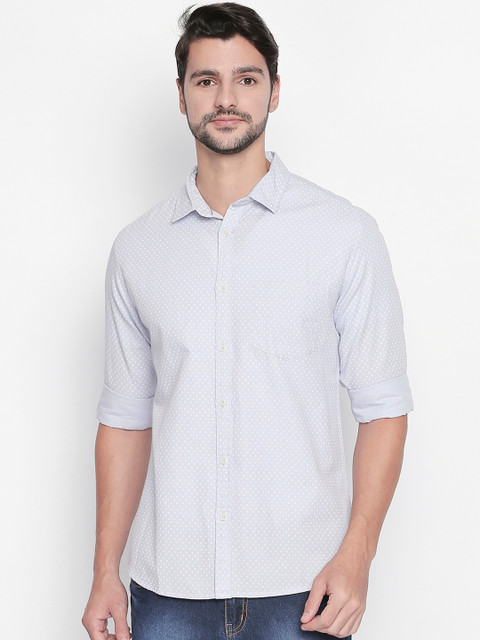 

BYFORD by Pantaloons Men Blue Regular Fit Printed Casual Shirt
