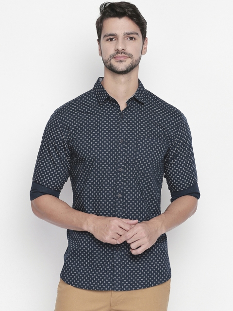 

BYFORD by Pantaloons Men Blue Slim Fit Printed Casual Shirt