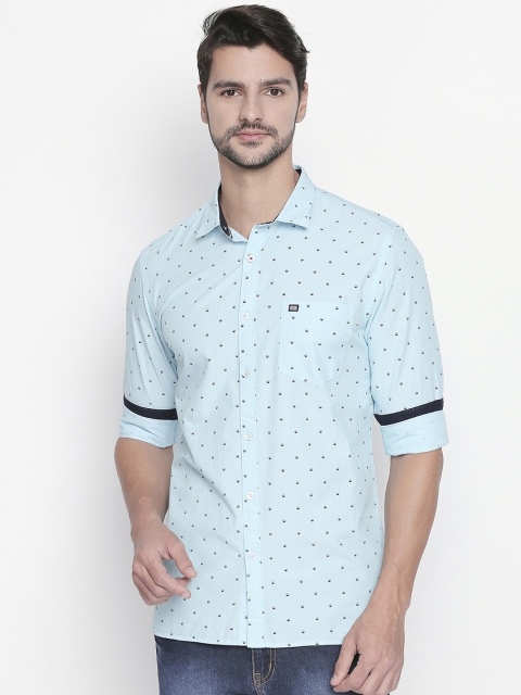 

BYFORD by Pantaloons Men Blue Slim Fit Printed Casual Shirt